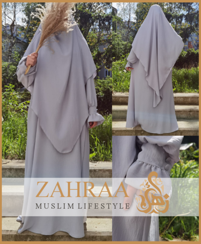 Abaya Jazz With Khimar With Buttons