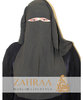 Niqab 3 Layers Dark Grey with Nose String