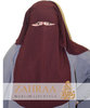 Niqab 3-lagig Dunkelrot mit Steg