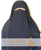 Niqab 3-lagig Dunkelblau mit Steg