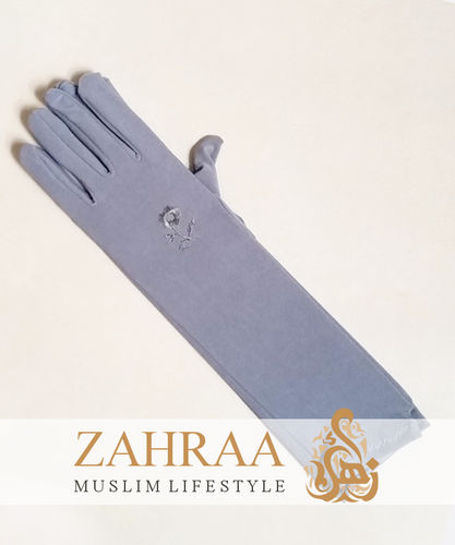 Lange Handschuhe Hellgrau