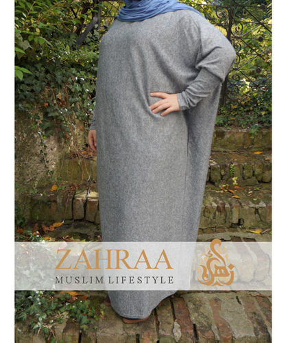 Abaya Dress Lina Winter Light Grey