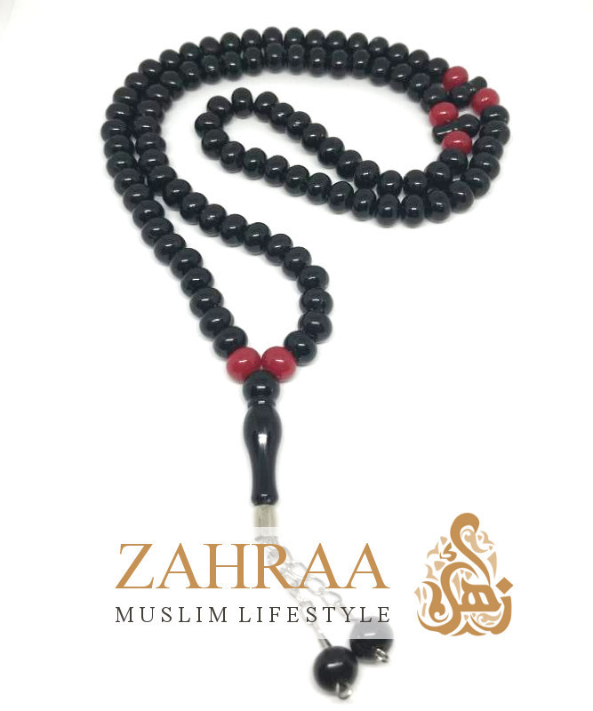 Hongma 33 Perlen Gebetskette 10CM Farbig Rot Schwarz zur Anbeten f/ür Moslem Islam MEHRWEG
