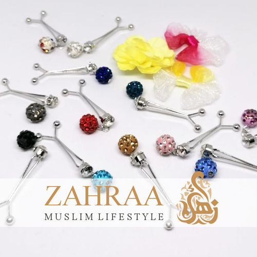 Hijab Clasp Crystal Bullet 1 Piece Different Colors