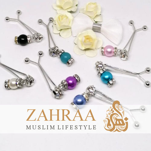 Hijab Clasp Crystal Pearl 1 Piece Different Colors