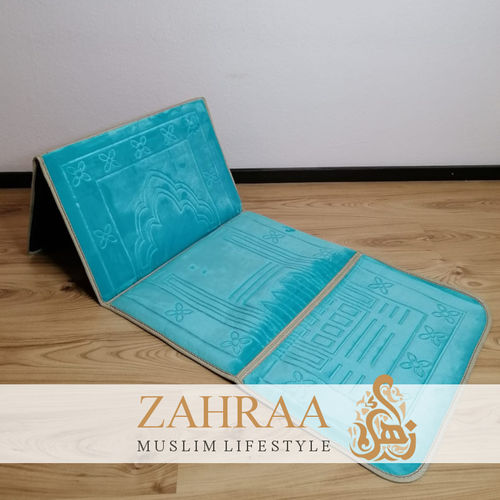 Comfort Prayer Mat with Backrest Turquoise Blue