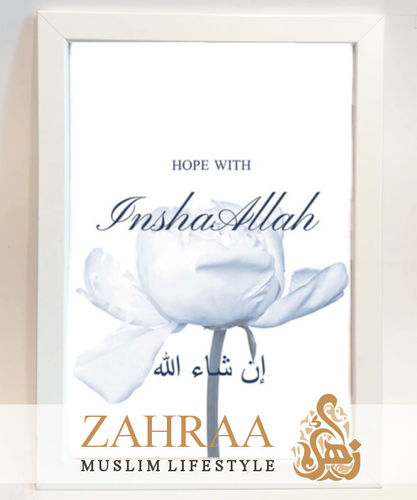 Poster Blaue Blume In sha Allah