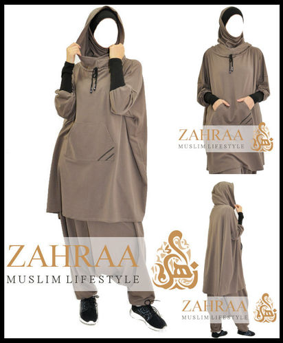 Sport Jilbab Cotton with Serwal (Tie Bonnet)