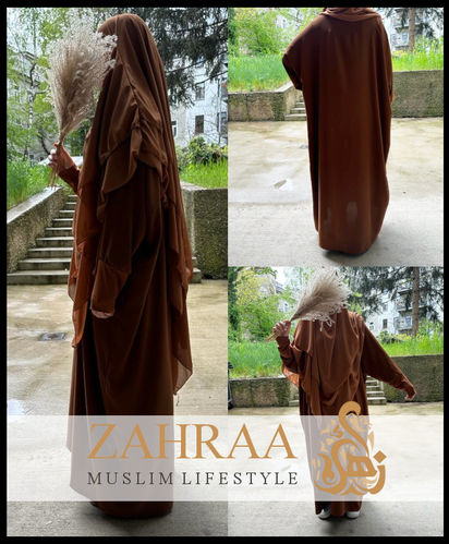 Butterfly Abaya Silk WithJjersey Sleeves
