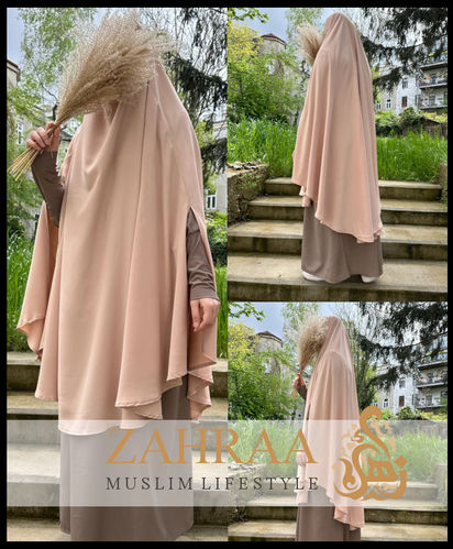Khimar Madina Silk Long With Slits (Top Only)