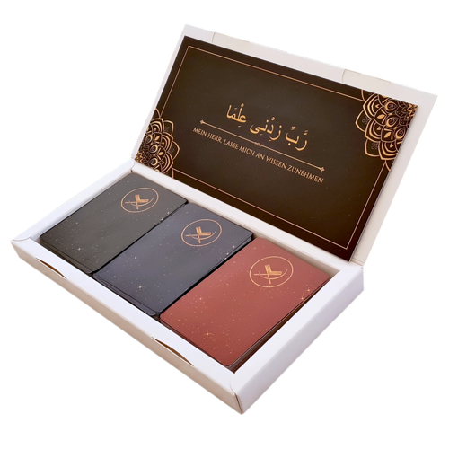 3er Luxus-Geschenkset in edler Verpackung Quran Quizspiel