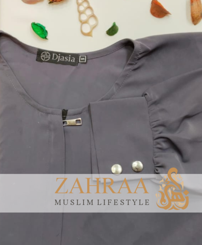 Abaya Djasia Madina Silk mit Zipp blaugrau ca. 148cm/Gr. S