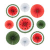 Set aus 9 Wassermelonen-Papierfächern – Hängedekoration für Ramadan & Eid