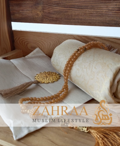 Gift set with carpet and tesbih beige