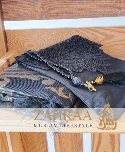 Gift set with carpet and tesbih schwarz