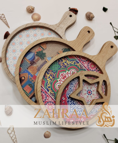 Holzteller mit Griff Stern Design