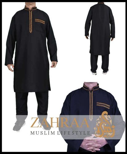 Männer Jabador Langarm mit Hose bestickter Kragen 2313